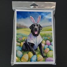 Load image into Gallery viewer, Black Labrador Retriever Easter Egg Hunt Greeting Cards - Blank Note Cards – 8-Pack of Artist-Designed Cards with Envelopes