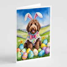 Load image into Gallery viewer, Labradoodle Easter Egg Hunt Greeting Cards - Blank Note Cards – 8-Pack of Artist-Designed Cards with Envelopes