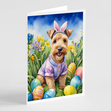 Load image into Gallery viewer, Lakeland Terrier Easter Egg Hunt Greeting Cards - Blank Note Cards – 8-Pack of Artist-Designed Cards with Envelopes
