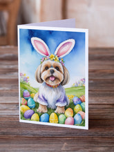 Load image into Gallery viewer, Lhasa Apso Easter Egg Hunt Greeting Cards - Blank Note Cards – 8-Pack of Artist-Designed Cards with Envelopes