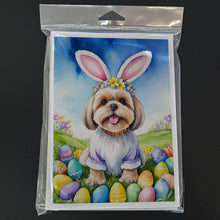 Load image into Gallery viewer, Lhasa Apso Easter Egg Hunt Greeting Cards - Blank Note Cards – 8-Pack of Artist-Designed Cards with Envelopes