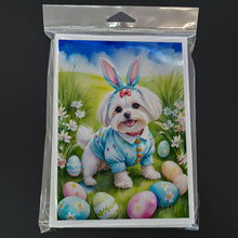 Load image into Gallery viewer, Maltese Easter Egg Hunt Greeting Cards - Blank Note Cards – 8-Pack of Artist-Designed Cards with Envelopes
