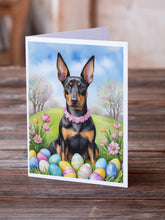 Load image into Gallery viewer, Manchester Terrier Easter Egg Hunt Greeting Cards - Blank Note Cards – 8-Pack of Artist-Designed Cards with Envelopes