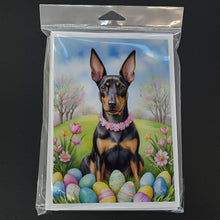 Load image into Gallery viewer, Manchester Terrier Easter Egg Hunt Greeting Cards - Blank Note Cards – 8-Pack of Artist-Designed Cards with Envelopes