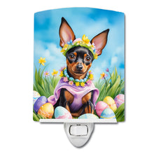 Load image into Gallery viewer, Miniature Pinscher Easter Egg Hunt Ceramic Night Light