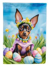 Load image into Gallery viewer, Miniature Pinscher Easter Garden Flag - Easter Egg Hunt - Dog-Themed Spring Yard Decor