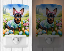 Load image into Gallery viewer, Miniature Pinscher Easter Egg Hunt Ceramic Night Light