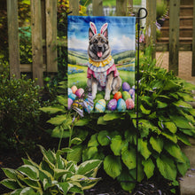 Load image into Gallery viewer, Norwegian Elkhound Easter Garden Flag - Easter Egg Hunt - Dog-Themed Spring Yard Decor