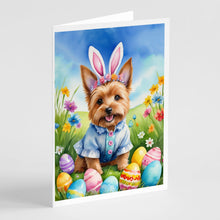 Load image into Gallery viewer, Norwich Terrier Easter Egg Hunt Greeting Cards - Blank Note Cards – 8-Pack of Artist-Designed Cards with Envelopes