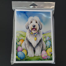 Load image into Gallery viewer, Old English Sheepdog Easter Egg Hunt Greeting Cards - Blank Note Cards – 8-Pack of Artist-Designed Cards with Envelopes