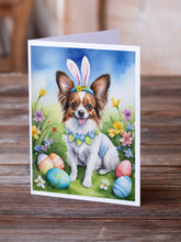 Load image into Gallery viewer, Papillon Easter Egg Hunt Greeting Cards - Blank Note Cards – 8-Pack of Artist-Designed Cards with Envelopes