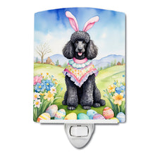 Load image into Gallery viewer, Black Poodle Easter Egg Hunt Ceramic Night Light