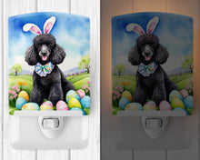 Load image into Gallery viewer, Black Poodle Easter Egg Hunt Ceramic Night Light