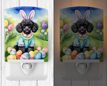 Load image into Gallery viewer, Black Poodle Easter Egg Hunt Ceramic Night Light