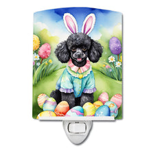 Load image into Gallery viewer, Black Poodle Easter Egg Hunt Ceramic Night Light