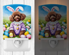 Load image into Gallery viewer, Chocolate Poodle Easter Egg Hunt Ceramic Night Light
