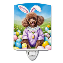 Load image into Gallery viewer, Chocolate Poodle Easter Egg Hunt Ceramic Night Light