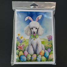 Load image into Gallery viewer, White Poodle Easter Egg Hunt Greeting Cards - Blank Note Cards – 8-Pack of Artist-Designed Cards with Envelopes