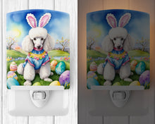 Load image into Gallery viewer, White Poodle Easter Egg Hunt Ceramic Night Light