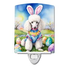 Load image into Gallery viewer, White Poodle Easter Egg Hunt Ceramic Night Light