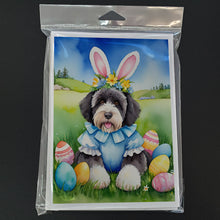 Load image into Gallery viewer, Portuguese Water Dog Easter Egg Hunt Greeting Cards - Blank Note Cards – 8-Pack of Artist-Designed Cards with Envelopes
