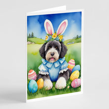 Load image into Gallery viewer, Portuguese Water Dog Easter Egg Hunt Greeting Cards - Blank Note Cards – 8-Pack of Artist-Designed Cards with Envelopes
