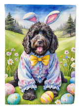 Load image into Gallery viewer, Portuguese Water Dog Easter Garden Flag - Easter Egg Hunt - Dog-Themed Spring Yard Decor