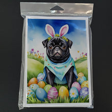 Load image into Gallery viewer, Pug Easter Egg Hunt Greeting Cards - Blank Note Cards – 8-Pack of Artist-Designed Cards with Envelopes