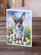 Load image into Gallery viewer, Rat Terrier Easter Egg Hunt Greeting Cards - Blank Note Cards – 8-Pack of Artist-Designed Cards with Envelopes