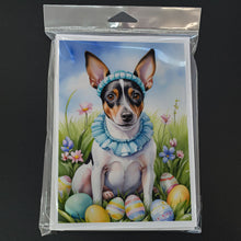 Load image into Gallery viewer, Rat Terrier Easter Egg Hunt Greeting Cards - Blank Note Cards – 8-Pack of Artist-Designed Cards with Envelopes