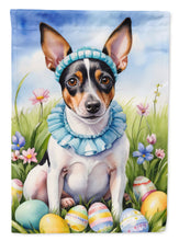 Load image into Gallery viewer, Rat Terrier Easter Garden Flag - Easter Egg Hunt - Dog-Themed Spring Yard Decor