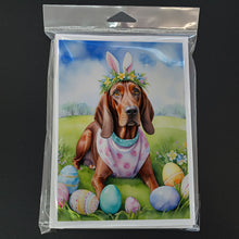 Load image into Gallery viewer, Redbone Coonhound Easter Egg Hunt Greeting Cards - Blank Note Cards – 8-Pack of Artist-Designed Cards with Envelopes