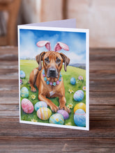 Load image into Gallery viewer, Rhodesian Ridgeback Easter Egg Hunt Greeting Cards - Blank Note Cards – 8-Pack of Artist-Designed Cards with Envelopes