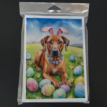 Load image into Gallery viewer, Rhodesian Ridgeback Easter Egg Hunt Greeting Cards - Blank Note Cards – 8-Pack of Artist-Designed Cards with Envelopes