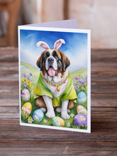 Load image into Gallery viewer, Saint Bernard Easter Egg Hunt Greeting Cards - Blank Note Cards – 8-Pack of Artist-Designed Cards with Envelopes