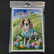 Load image into Gallery viewer, Saluki Easter Egg Hunt Greeting Cards - Blank Note Cards – 8-Pack of Artist-Designed Cards with Envelopes