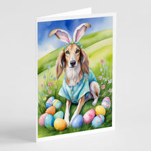 Load image into Gallery viewer, Saluki Easter Egg Hunt Greeting Cards - Blank Note Cards – 8-Pack of Artist-Designed Cards with Envelopes