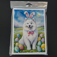 Load image into Gallery viewer, Samoyed Easter Egg Hunt Greeting Cards - Blank Note Cards – 8-Pack of Artist-Designed Cards with Envelopes