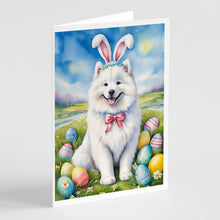 Load image into Gallery viewer, Samoyed Easter Egg Hunt Greeting Cards - Blank Note Cards – 8-Pack of Artist-Designed Cards with Envelopes