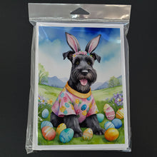 Load image into Gallery viewer, Schnauzer Easter Egg Hunt Greeting Cards - Blank Note Cards – 8-Pack of Artist-Designed Cards with Envelopes