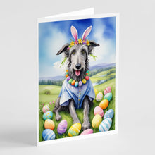 Load image into Gallery viewer, Scottish Deerhound Easter Egg Hunt Greeting Cards - Blank Note Cards – 8-Pack of Artist-Designed Cards with Envelopes