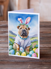 Load image into Gallery viewer, Shar Pei Easter Egg Hunt Greeting Cards - Blank Note Cards – 8-Pack of Artist-Designed Cards with Envelopes
