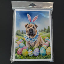 Load image into Gallery viewer, Shar Pei Easter Egg Hunt Greeting Cards - Blank Note Cards – 8-Pack of Artist-Designed Cards with Envelopes