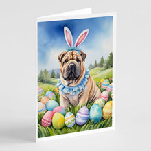 Load image into Gallery viewer, Shar Pei Easter Egg Hunt Greeting Cards - Blank Note Cards – 8-Pack of Artist-Designed Cards with Envelopes