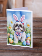 Load image into Gallery viewer, Shih Tzu Easter Egg Hunt Greeting Cards - Blank Note Cards – 8-Pack of Artist-Designed Cards with Envelopes