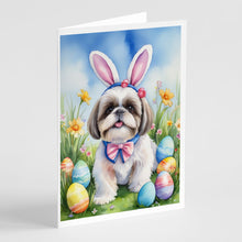 Load image into Gallery viewer, Shih Tzu Easter Egg Hunt Greeting Cards - Blank Note Cards – 8-Pack of Artist-Designed Cards with Envelopes