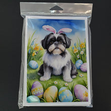Load image into Gallery viewer, Shih Tzu Easter Egg Hunt Greeting Cards - Blank Note Cards – 8-Pack of Artist-Designed Cards with Envelopes
