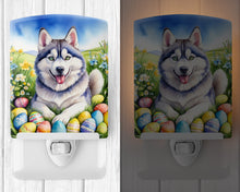 Load image into Gallery viewer, Siberian Husky Easter Egg Hunt Ceramic Night Light