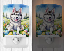 Load image into Gallery viewer, Siberian Husky Easter Egg Hunt Ceramic Night Light