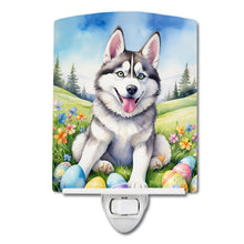 Load image into Gallery viewer, Siberian Husky Easter Egg Hunt Ceramic Night Light